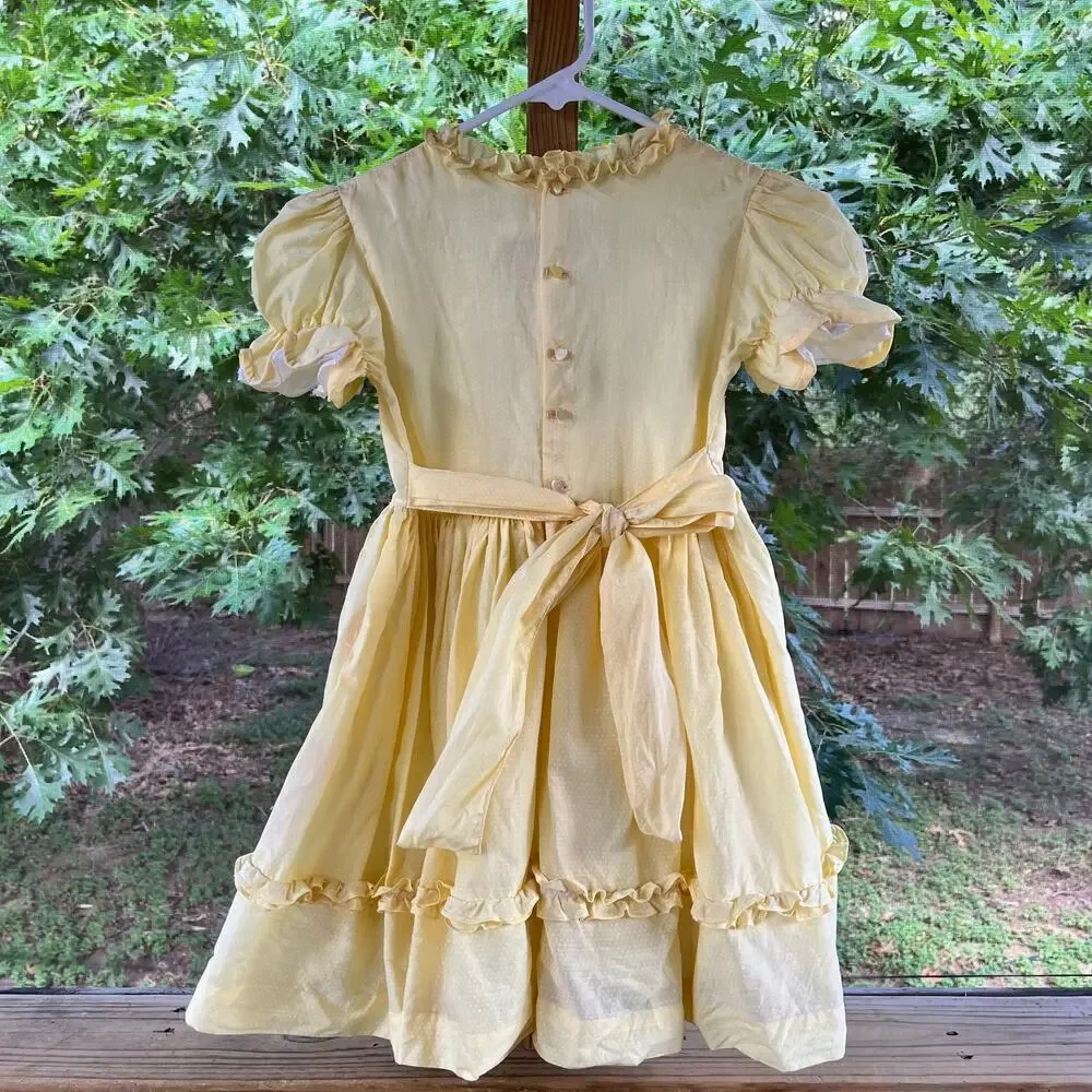 Martha's Miniatures Vintage Girl's Yellow Dress Size 4